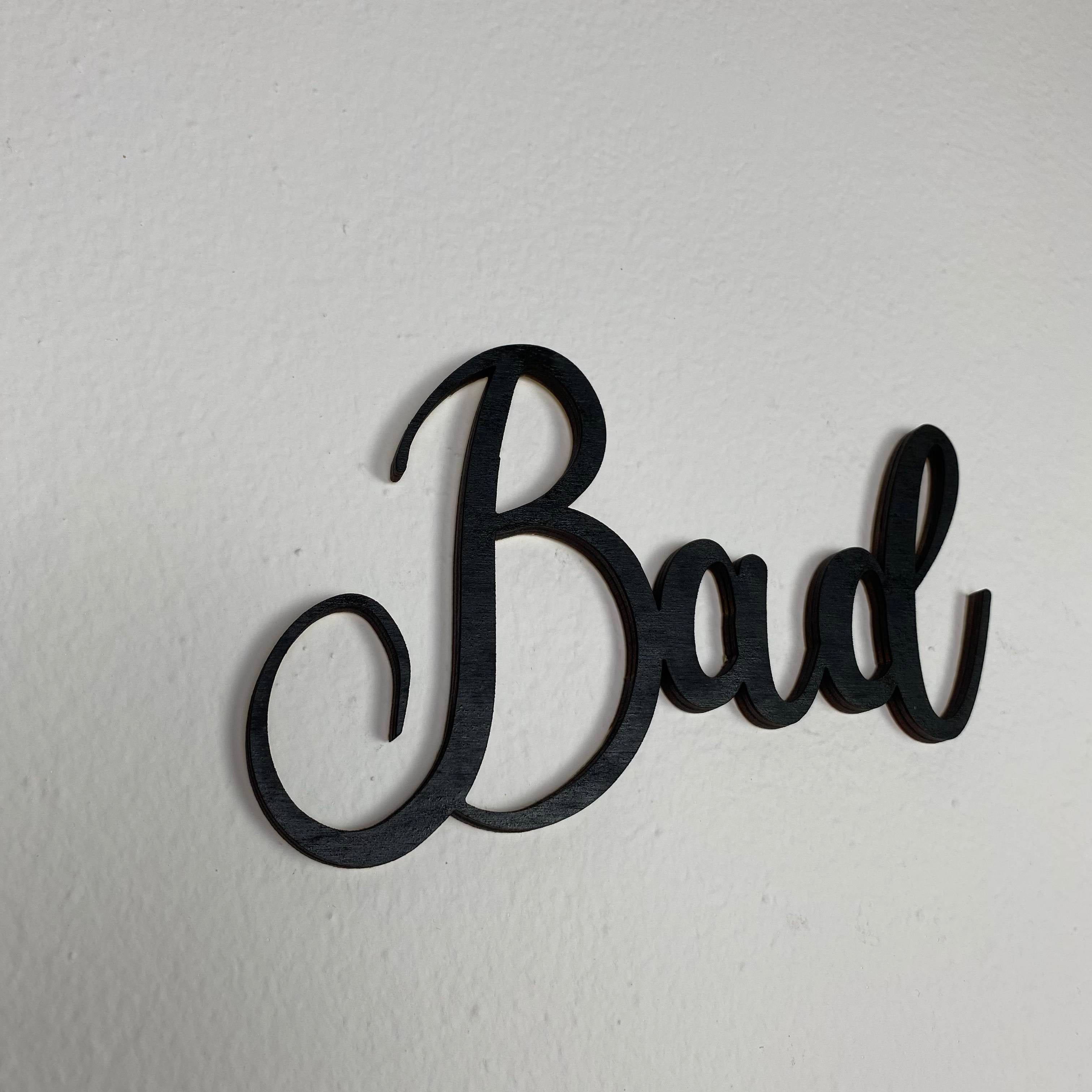 Bad Türschild | Holz Schriftzug | Toilettenschild  | Wandtattoo Holz | Wanddeko| 3D Schriftzug
